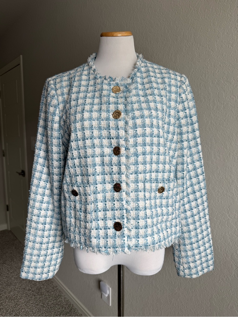 Rachel Zoe Preppy Tweed Blazer - Picture 2 of 10